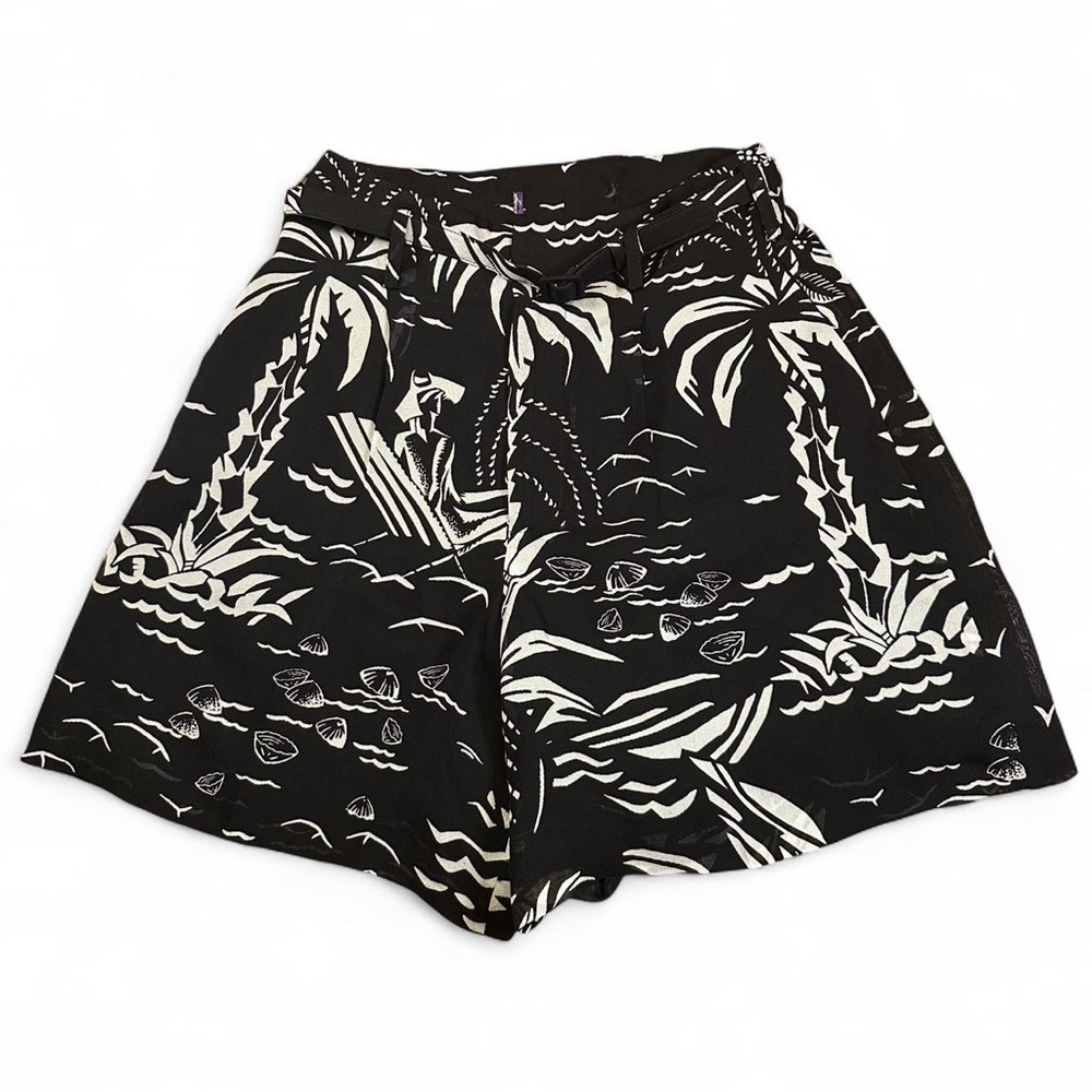 Ralph Lauren Purple Label Women’s Keri Beach-Print Silk Gauze Short 24”‎